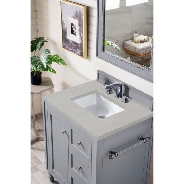 James Martin 301-V30-SL-3ESR Copper Cove Encore 30 Inch Single Vanity in Silver Gray with 3 CM Eternal Serena Quartz Top