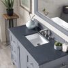 James Martin 301-V48-SL-3CSP Copper Cove Encore 48 Inch Single Vanity in Silver Gray with 3 cm Charcoal Soapstone Quartz Top with Sink