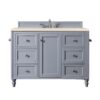 James Martin 301-V48-SL-3EMR Copper Cove Encore 48 Inch Single Vanity in Silver Gray with 3 CM Eternal Marfil Quartz Top