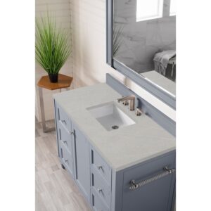 James Martin 301-V48-SL-3ESR Copper Cove Encore 48 Inch Single Vanity in Silver Gray with 3 CM Eternal Serena Quartz Top