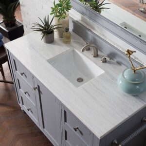 James Martin 301-V48-SL-3AF Copper Cove Encore 48 Inch Single Vanity in Silver Gray with 3 cm Arctic Fall Solid Surface Top