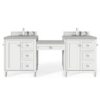 James Martin 301-V86-BW-DU-3ESR Copper Cove Encore 86 Inch Double Vanity Set in Bright White with Makeup Table and 3 CM Eternal Serena Quartz Top