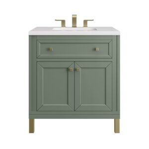 James Martin 305-V30-3WZ Chicago 30 Inch Single Vanity with 3cm White Zeus Quartz Top