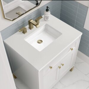 James Martin 305-V30-3WZ Chicago 30 Inch Single Vanity with 3cm White Zeus Quartz Top