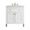 James Martin 305-V30-GW-3EJP Chicago 30 Inch Glossy White Single Sink Vanity with 3 cm Eternal Jasmine Pearl Top