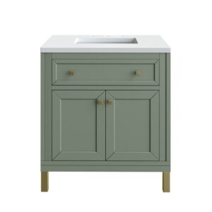 James Martin 305-V30-3WZ Chicago 30 Inch Single Vanity with 3cm White Zeus Quartz Top