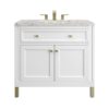 James Martin 305-V36-GW-3EJP Chicago 36 Inch Glossy White Single Sink Vanity with 3 cm Eternal Jasmine Pearl Top