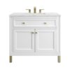 James Martin 305-V36-GW-3ENC Chicago 36 Inch Glossy White Single Sink Vanity with 3 cm Ethereal Noctis Top