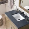 James Martin 305-V36-WWW-3CSP Chicago 36 Inch Single Vanity in Whitewashed Walnut with 3 cm Charcoal Soapstone Quartz Top with Sink