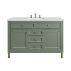 James Martin 305-V48-3WZ Chicago 48 Inch Single Vanity with 3cm White Zeus Quartz Top