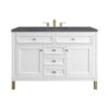 James Martin 305-V48-GW-3CSP Chicago 48 Inch Glossy White Single Sink Vanity with 3 cm Charcoal Soapstone Top