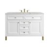 James Martin 305-V48-GW-3EJP Chicago 48 Inch Glossy White Single Sink Vanity with 3 cm Eternal Jasmine Pearl Top