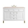 James Martin 305-V48-GW-3EMR Chicago 48 Inch Glossy White Single Sink Vanity with 3 cm Eternal Marfil Top