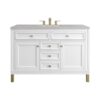 James Martin 305-V48-GW-3ESR Chicago 48 Inch Glossy White Single Sink Vanity with 3 cm Eternal Serena Top