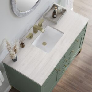 James Martin 305-V48-SC-3AF Chicago 48 Inch Smokey Celadon Single Sink Vanity with 3 cm Arctic Fall Top