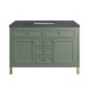 James Martin 305-V48-SC-3CSP Chicago 48 Inch Smokey Celadon Single Sink Vanity with 3 cm Charcoal Soapstone Top