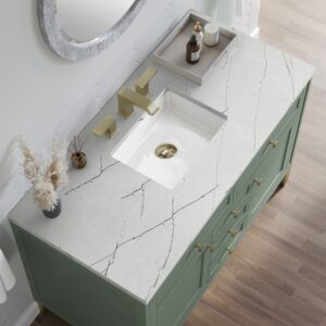 James Martin 305-V48-SC-3ENC Chicago 48 Inch Smokey Celadon Single Sink Vanity with 3 cm Ethereal Noctis Top