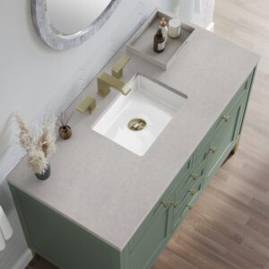 James Martin 305-V48-SC-3ESR Chicago 48 Inch Smokey Celadon Single Sink Vanity with 3 cm Eternal Serena Top