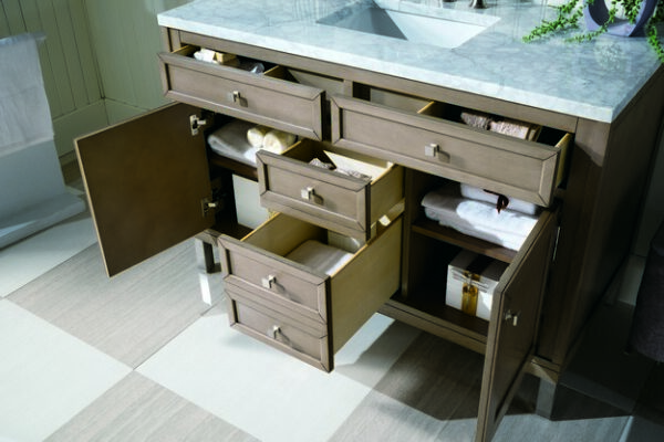 James Martin 305-V48-WWW Chicago 48 Inch Single Vanity in Whitewashed Walnut