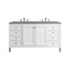 James Martin 305-V60D-GW-3GEX Chicago 60 Inch Glossy White Double Sink Vanity with 3 cm Grey Expo Top