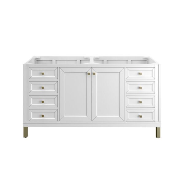 James Martin 305-V60D Chicago 60 Inch Glossy White Double Sink Vanity Cabinet Only