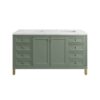 James Martin 305-V60D-SC-3ENC Chicago 60 Inch Smokey Celadon Double Sink Vanity with 3 cm Ethereal Noctis Top