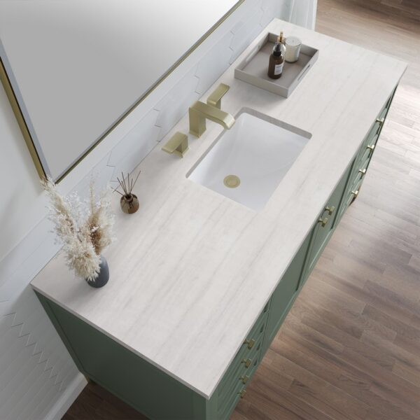 James Martin 305-V60S-SC-3AF Chicago 60 Inch Smokey Celadon Single Sink Vanity with 3 cm Arctic Fall Top