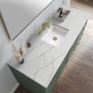 James Martin 305-V60S-SC-3ENC Chicago 60 Inch Smokey Celadon Single Sink Vanity with 3 cm Ethereal Noctis Top