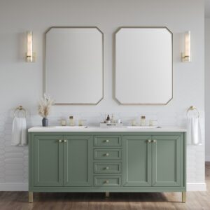 James Martin 305-V72-3WZ Chicago 72 Inch Double Vanity with 3cm White Zeus Quartz Top