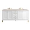 James Martin 305-V72-GW-3EMR Chicago 72 Inch Glossy White Double Sink Vanity with 3 cm Eternal Marfil Top