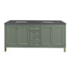 James Martin 305-V72-SC-3CSP Chicago 72 Inch Smokey Celadon Double Sink Vanity with 3 cm Charcoal Soapstone Top