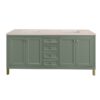 James Martin 305-V72-SC-3EMR Chicago 72 Inch Smokey Celadon Double Sink Vanity with 3 cm Eternal Marfil Top