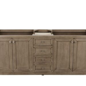 James Martin 305-V72-WWW-3GEX Chicago 72 Inch Double Vanity in Whitewashed Walnut with 3 cm Grey Expo Quartz Top with Sink