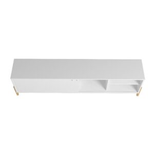 Manhattan Comfort Bowery 72.83 TV Stand with 4 Shelves in White and Oak