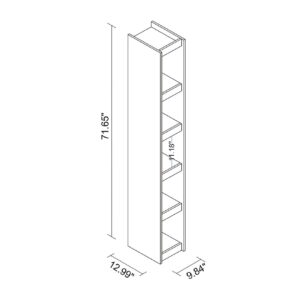 Manhattan Comfort Valuable Parana Bookcase 1.0 with 5-Shelves in White