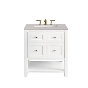 James Martin JM 330-V30 Breckenridge 30 Inch Free-Standing Single Sink Bathroom Vanity with 3 CM Top