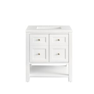 James Martin JM 330-V30 Breckenridge 30 Inch Free-Standing Single Sink Bathroom Vanity with 3 CM Top