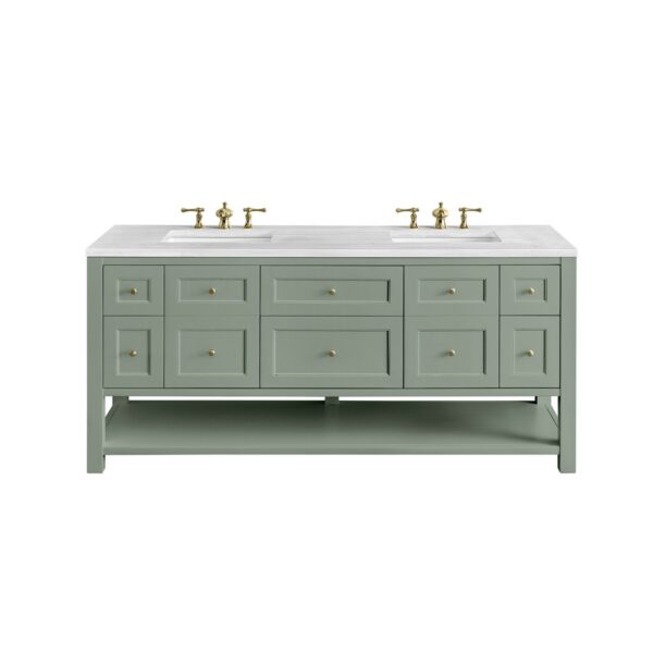 James Martin JM 330-V72 Breckenridge 72 Inch Free-Standing Double Sink Bathroom Vanity with 3 CM Top