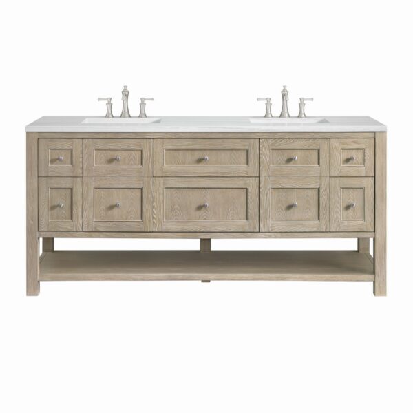 James Martin JM 330-V72 Breckenridge 72 Inch Free-Standing Double Sink Bathroom Vanity with 3 CM Top