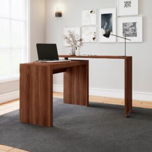 Manhattan Comfort Innovative Calabria Nested Desk in Nut Brown