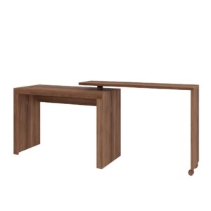 Manhattan Comfort Innovative Calabria Nested Desk in Nut Brown