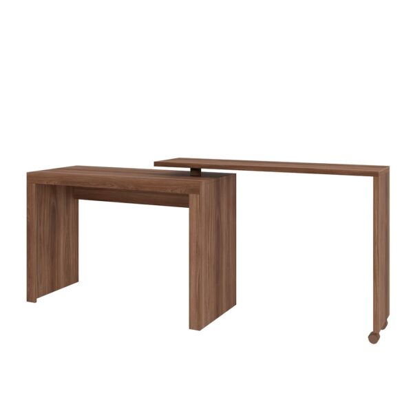 Manhattan Comfort Innovative Calabria Nested Desk in Nut Brown