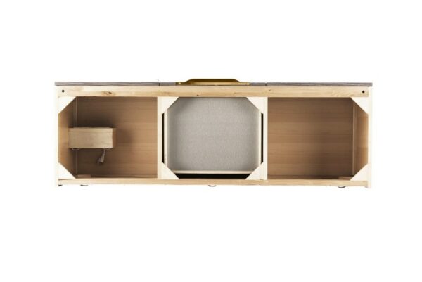 James Martin 388-V59D-AGR-RG Columbia 59 Inch Double Vanity in Ash Gray, Radiant Gold