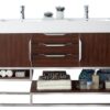 James Martin 388-V59D-CFO-BN-GW Columbia 59 Inch Double Vanity in Coffee Oak with Glossy White Solid Surface Top