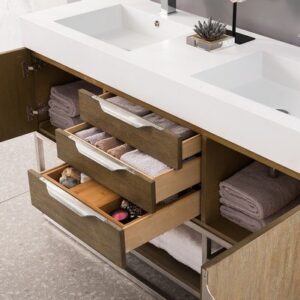 James Martin 388-V59D-LTO-BN Columbia 59 Inch Double Vanity in Latte Oak