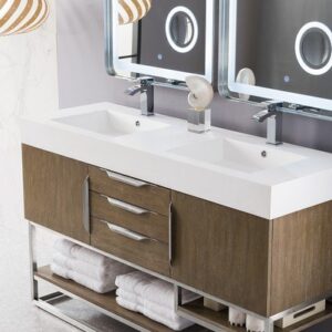 James Martin 388-V59D-LTO-BN Columbia 59 Inch Double Vanity in Latte Oak