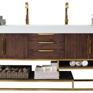 James Martin 388-V72D-CFO-RG Columbia 72 Inch Double Vanity in Coffee Oak, Radiant Gold