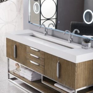 James Martin 388-V72D-LTO-BN Columbia 72 Inch Double Vanity in Latte Oak