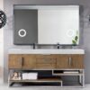 James Martin 388-V72D-LTO-BN-GW Columbia 72 Inch Double Vanity in Latte Oak with Glossy White Solid Surface Top