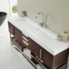 James Martin 388-V72S-CFO-BN-GW Columbia 72 Inch Single Vanity in Coffee Oak with Glossy White Solid Surface Top